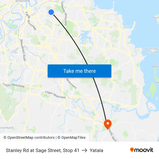 Stanley Rd at Sage Street, Stop 41 to Yatala map