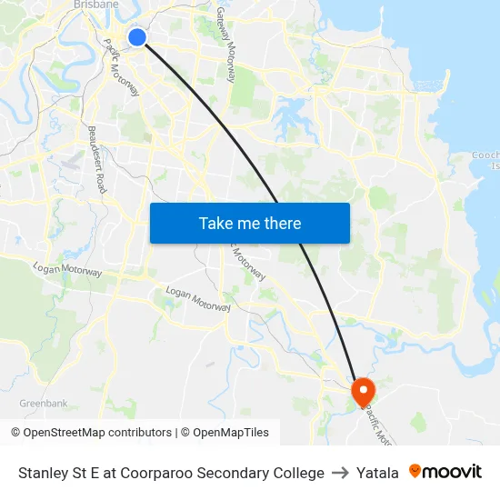 Stanley St E at Coorparoo Secondary College to Yatala map