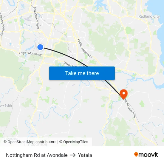 Nottingham Rd at Avondale to Yatala map