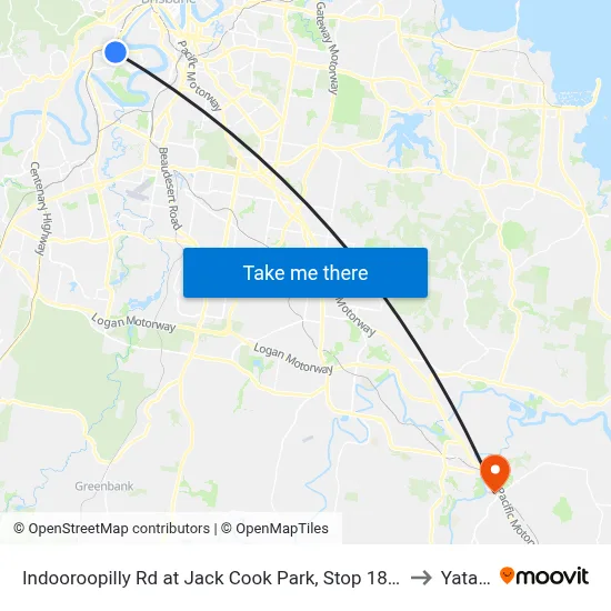 Indooroopilly Rd at Jack Cook Park, Stop 18/19 to Yatala map