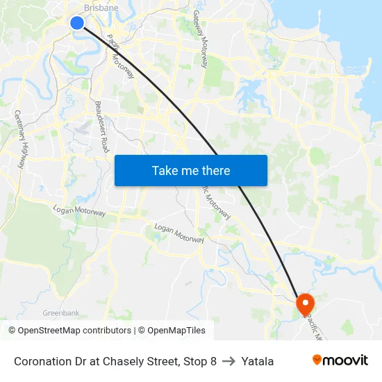 Coronation Dr at Chasely Street, Stop 8 to Yatala map