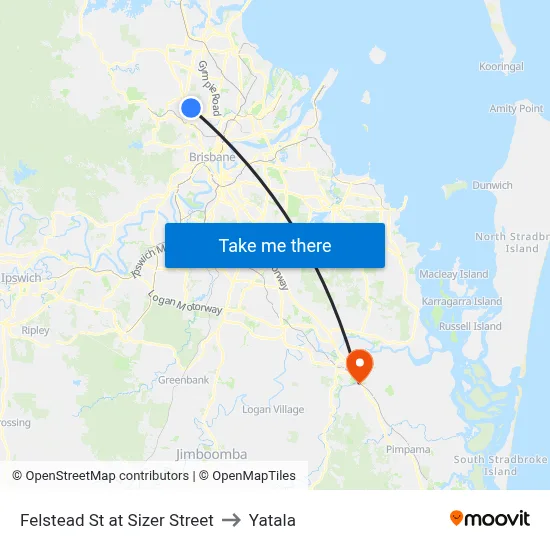 Felstead St at Sizer Street to Yatala map