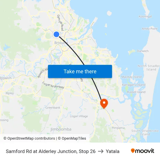 Samford Rd at Alderley Junction, Stop 26 to Yatala map