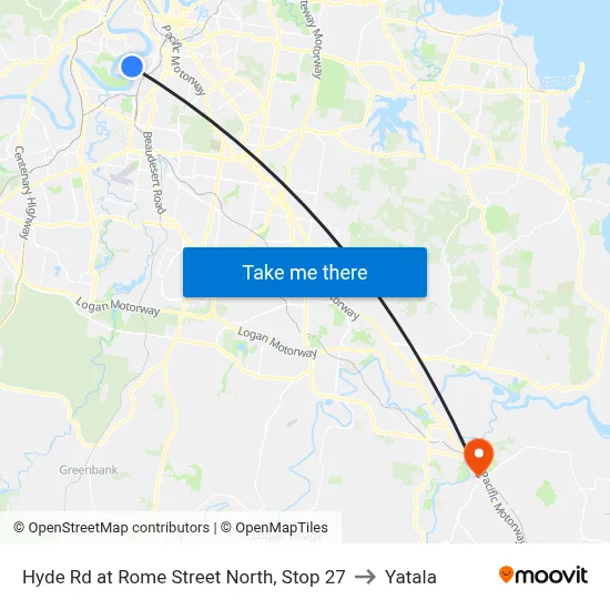 Hyde Rd at Rome Street North, Stop 27 to Yatala map