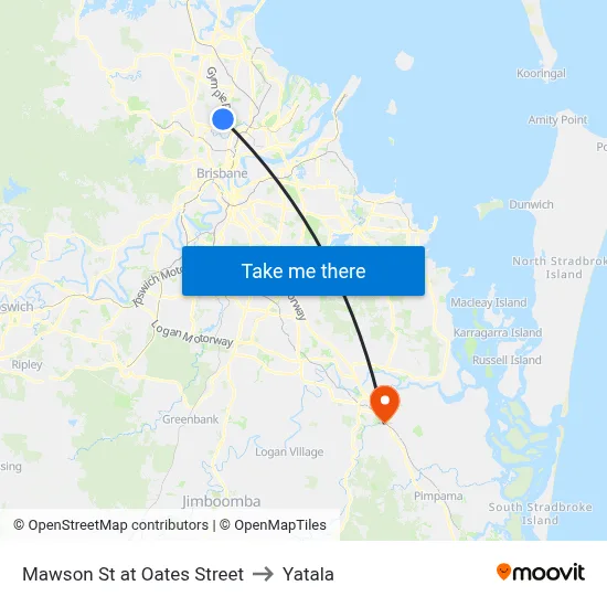 Mawson St at Oates Street to Yatala map