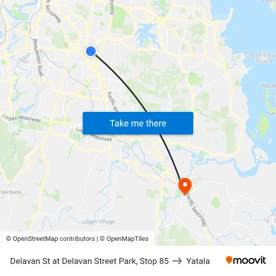 Delavan St at Delavan Street Park, Stop 85 to Yatala map