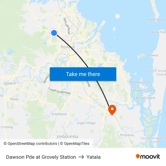 Dawson Pde at Grovely Station to Yatala map