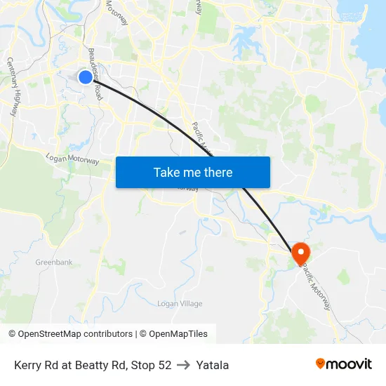 Kerry Rd at Beatty Rd, Stop 52 to Yatala map