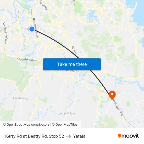 Kerry Rd at Beatty Rd, Stop 52 to Yatala map