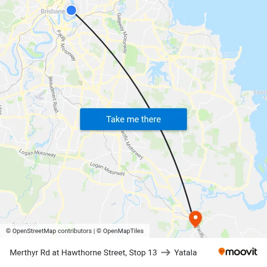 Merthyr Rd at Hawthorne Street, Stop 13 to Yatala map