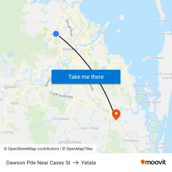 Dawson Pde Near Casey St to Yatala map