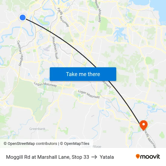 Moggill Rd at Marshall Lane, Stop 33 to Yatala map