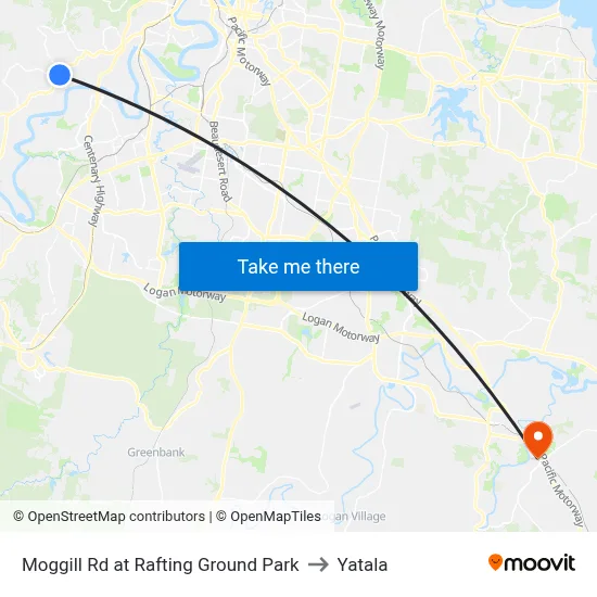 Moggill Rd at Rafting Ground Park to Yatala map