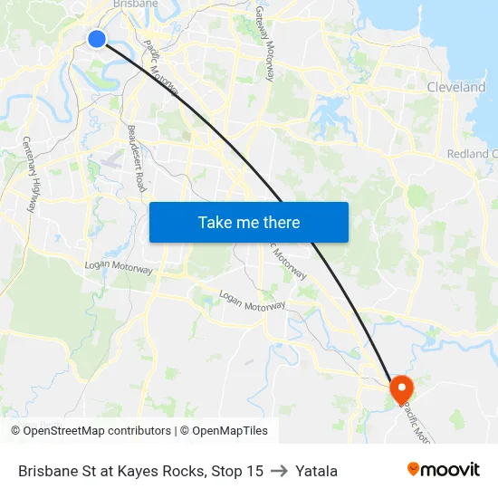 Brisbane St at Kayes Rocks, Stop 15 to Yatala map