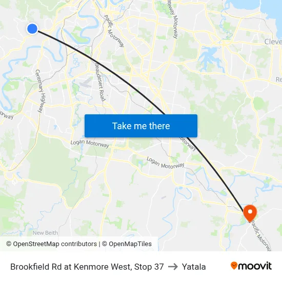 Brookfield Rd at Kenmore West, Stop 37 to Yatala map