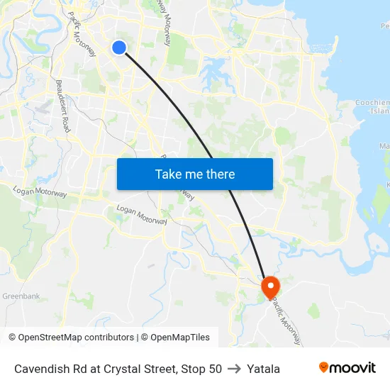 Cavendish Rd at Crystal Street, Stop 50 to Yatala map