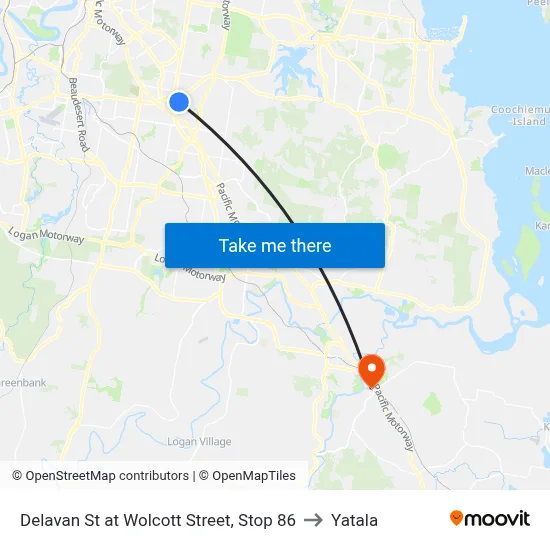 Delavan St at Wolcott Street, Stop 86 to Yatala map