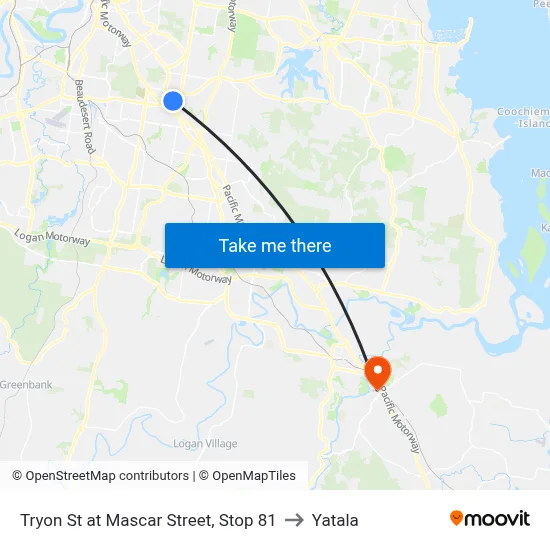 Tryon St at Mascar Street, Stop 81 to Yatala map