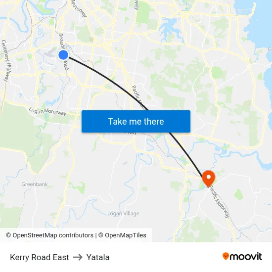 Kerry Road East to Yatala map
