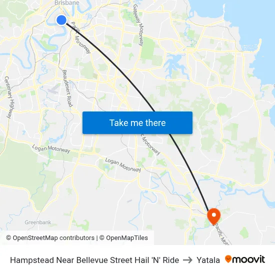 Hampstead Near Bellevue Street Hail 'N' Ride to Yatala map