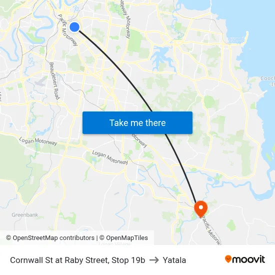 Cornwall St at Raby Street, Stop 19b to Yatala map