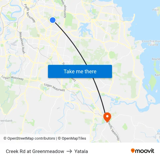 Creek Rd at Greenmeadow to Yatala map