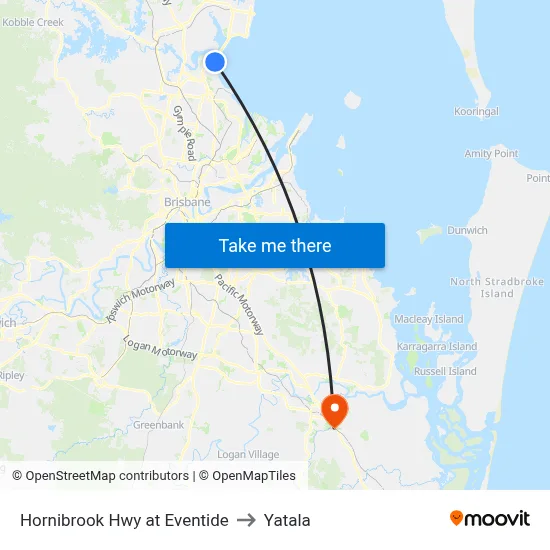 Hornibrook Hwy at Eventide to Yatala map