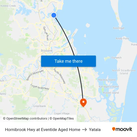 Hornibrook Hwy at Eventide Aged Home to Yatala map