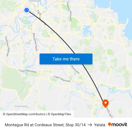 Montague Rd at Cordeaux Street, Stop 30/14 to Yatala map