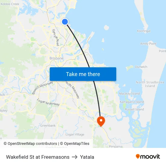 Wakefield St at Freemasons to Yatala map