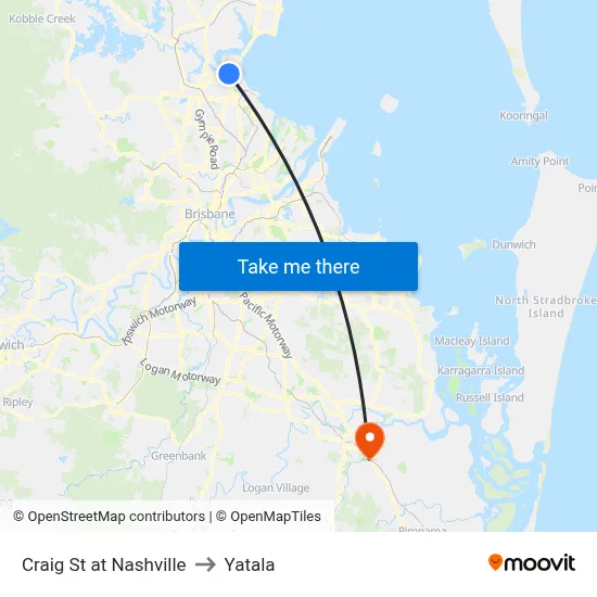 Craig St at Nashville to Yatala map