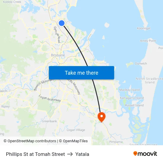Phillips St at Tomah Street to Yatala map
