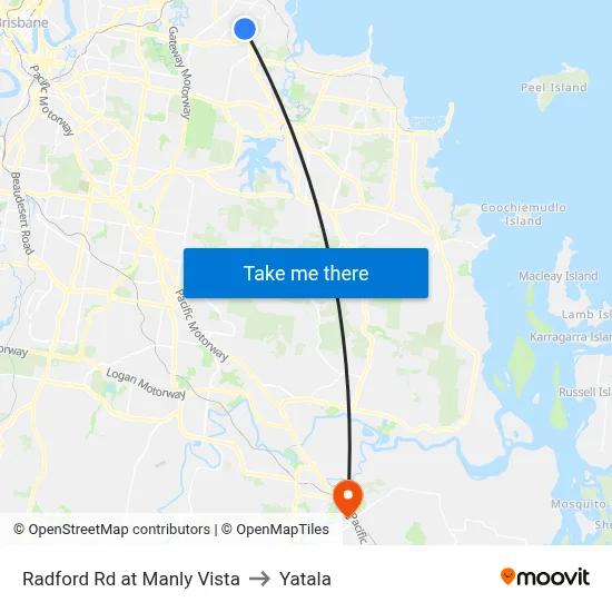 Radford Rd at Manly Vista to Yatala map