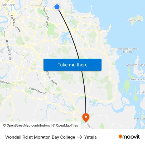 Wondall Rd at Moreton Bay College to Yatala map