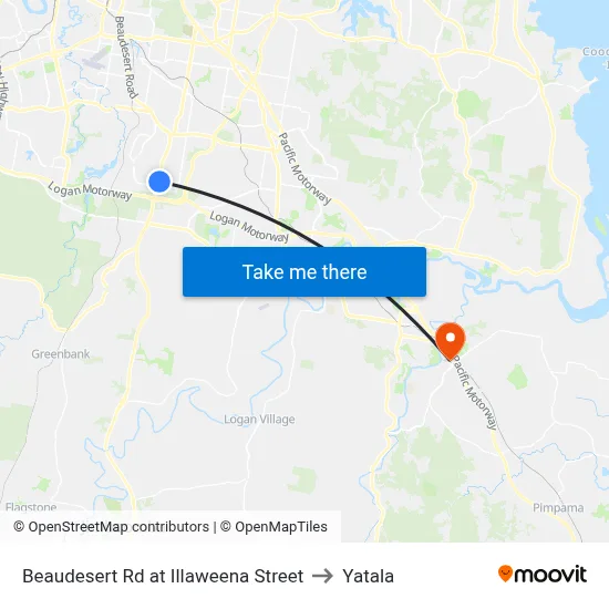 Beaudesert Rd at Illaweena Street to Yatala map