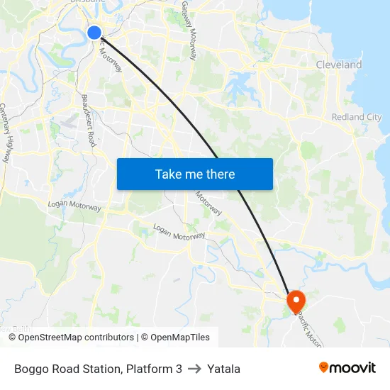 Boggo Road Station, Platform 3 to Yatala map