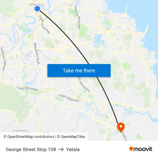 George Street Stop 108 to Yatala map