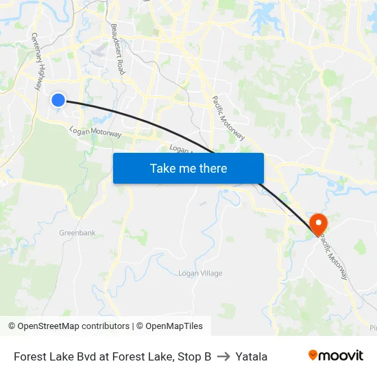 Forest Lake Bvd at Forest Lake, Stop B to Yatala map