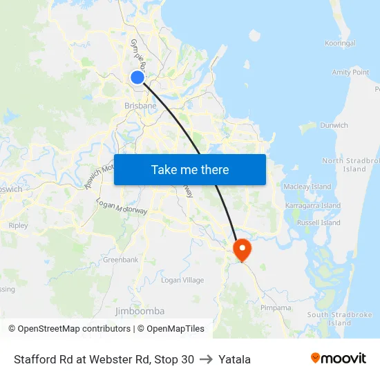 Stafford Rd at Webster Rd, Stop 30 to Yatala map