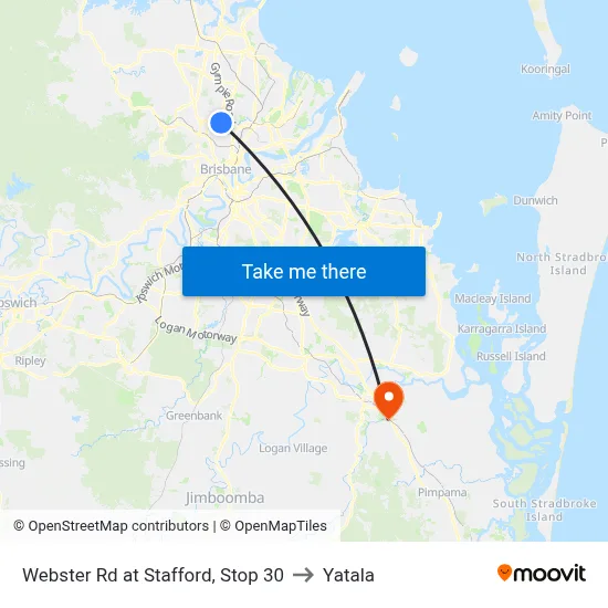 Webster Rd at Stafford, Stop 30 to Yatala map