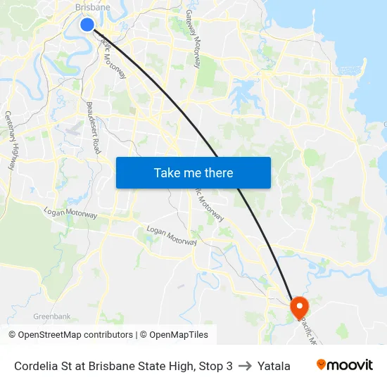 Cordelia St at Brisbane State High, Stop 3 to Yatala map