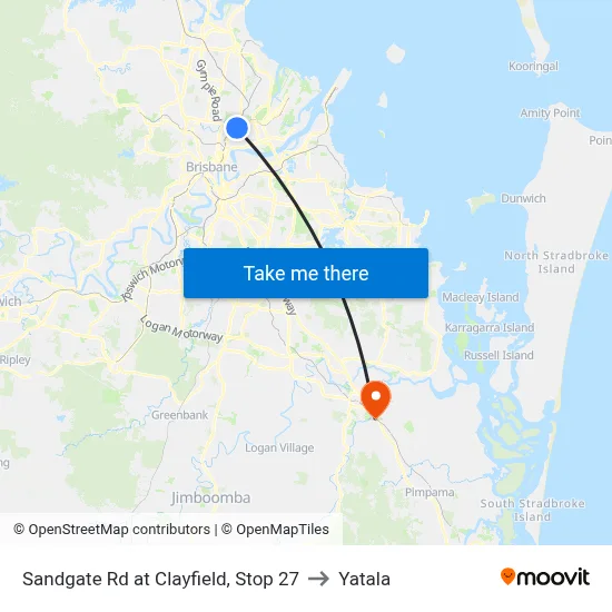 Sandgate Rd at Clayfield, Stop 27 to Yatala map