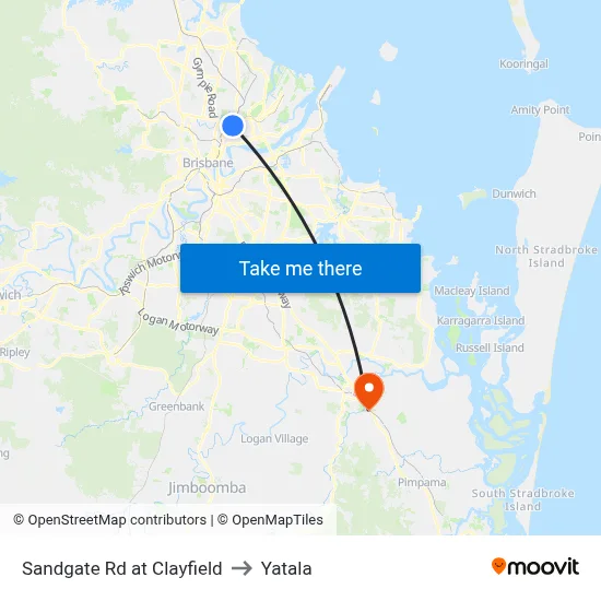 Sandgate Rd at Clayfield to Yatala map