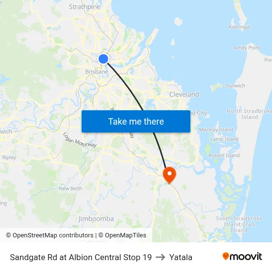 Sandgate Rd at Albion Central Stop 19 to Yatala map