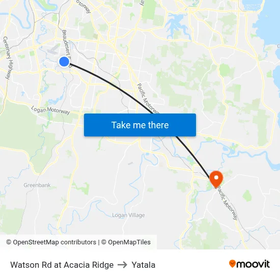Watson Rd at Acacia Ridge to Yatala map