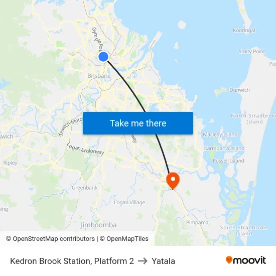 Kedron Brook Station, Platform 2 to Yatala map