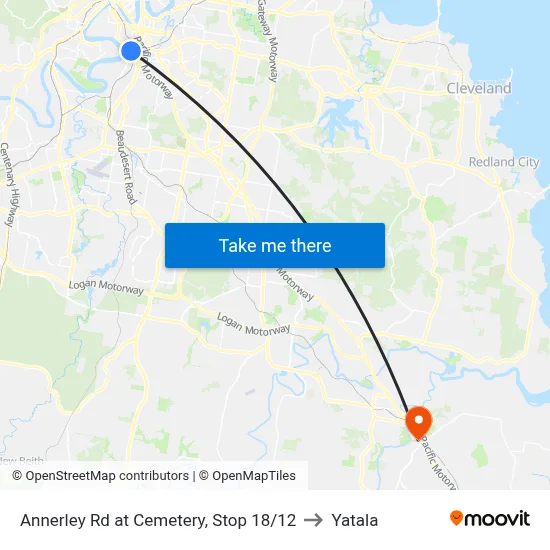 Annerley Rd at Cemetery, Stop 18/12 to Yatala map