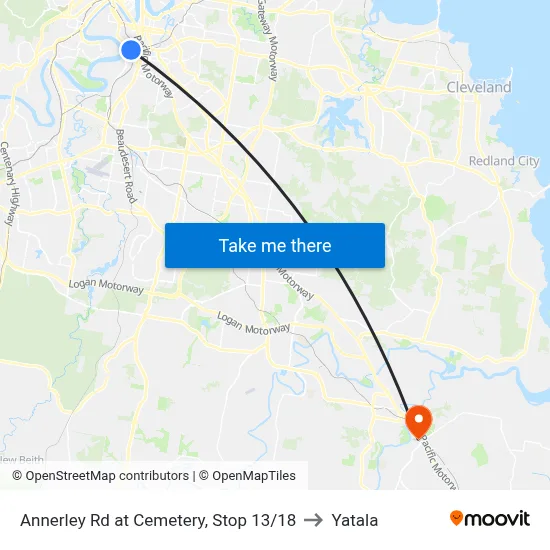 Annerley Rd at Cemetery, Stop 13/18 to Yatala map
