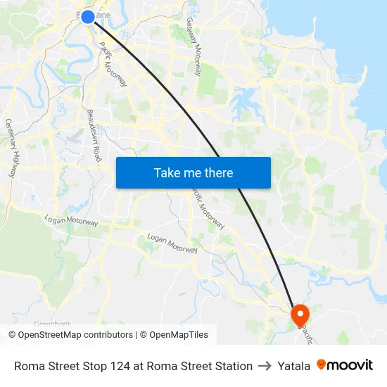 Roma Street Stop 124 at Roma Street Station to Yatala map