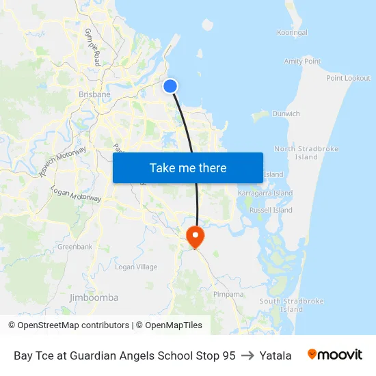 Bay Tce at Guardian Angels School Stop 95 to Yatala map